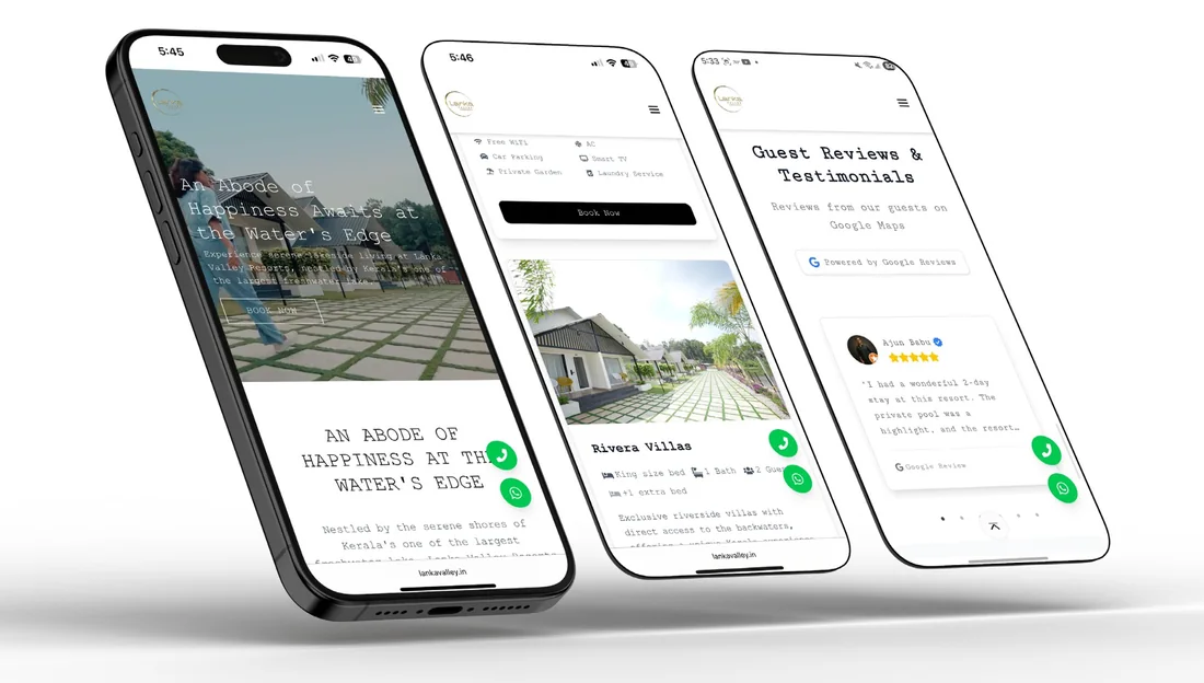 Lanka Valley Resorts website preview